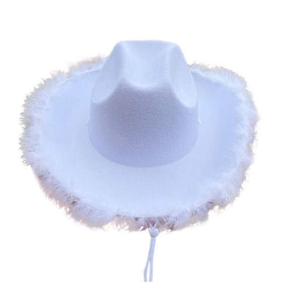 Adult Cowboy Hat with Feather Brim - Costume Party Dress Up Accessory - One Size, Durable Material, Women's Fashion