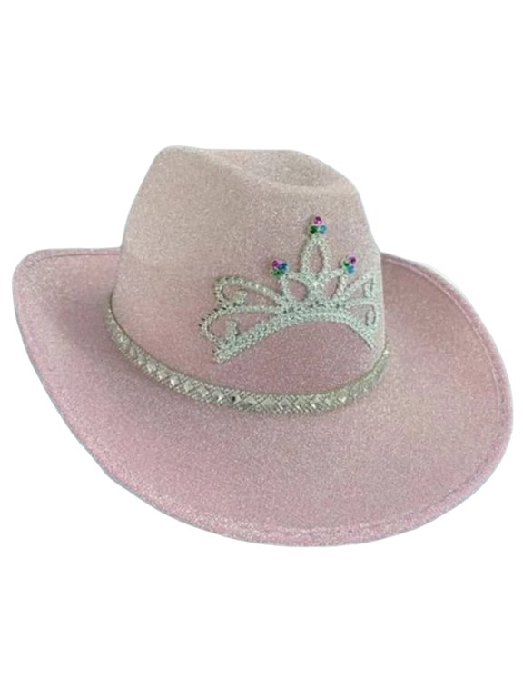 Adult Cowgirls Hat with Sequins Eye Catching Bride Crowns Cowgirls Hat Model Show Performances Photography Hat