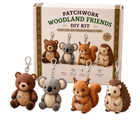 Adult Craft Kit, Diy Keychain Kit for Handmade Stuffed Animal Charms, Mini Sewing Kit for Small Fabric Craft Projects, Travel Sewing Kit Mini for Portable ing on The Go,