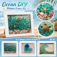 thumbnail image 1 of Adult Craft Kit Ocean Resin Art Kit 10X8 Inch Shadow Box Frame with Crushed Glass Sea Shell Supplies for Coastal Wall Decor Home Beach Decor Summer Decorations, 1 of 7