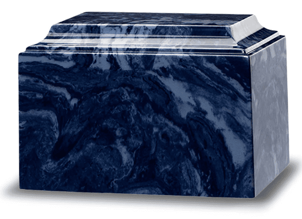 Adult Cremation Urn For Human Ashes - Midnight Blue Marble Cremation Urn With Classic Design - Adult Size - 225 cu. in.
