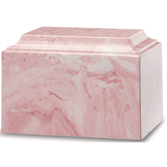 Adult Cremation Urn For Human Ashes - Pink Marble Cremation Urn With Classic Design - Adult Size - 225 cu. in.