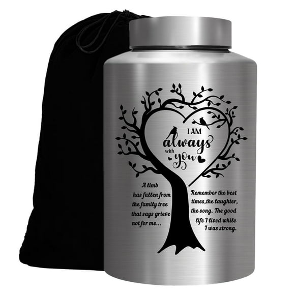 Decorative Cremation Urns for Adults, Large Capacity 220 lbs Burial Urn, Stainless Steel Memorial Urn for Ashes Men Women, Silver Finish