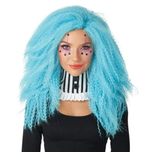Crimped N Kooky Adult Wig (Blue)