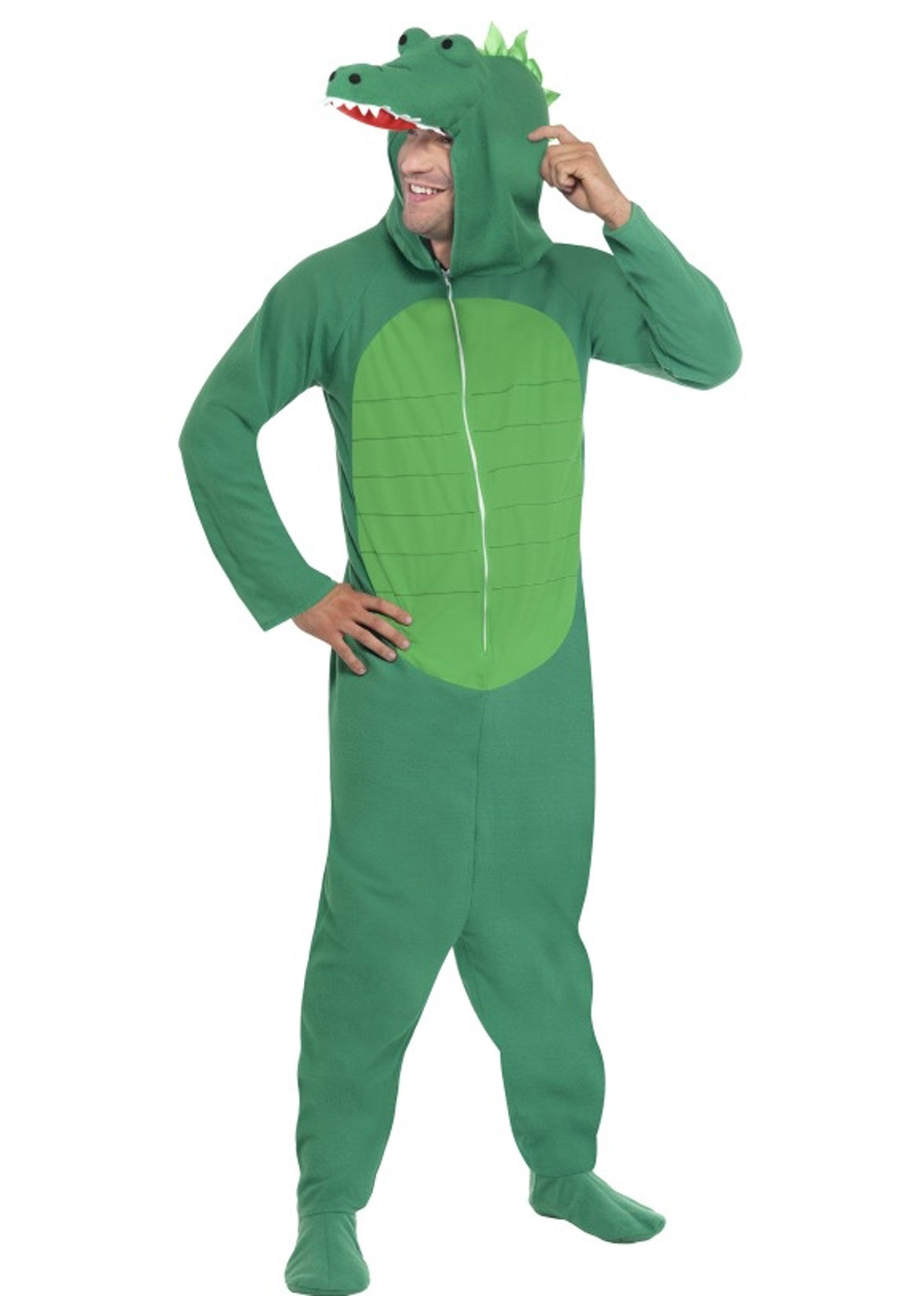 Crocodile Costume Adult Green Onesie with Hood Crocodile Costume Adult Green Onesie with Hood