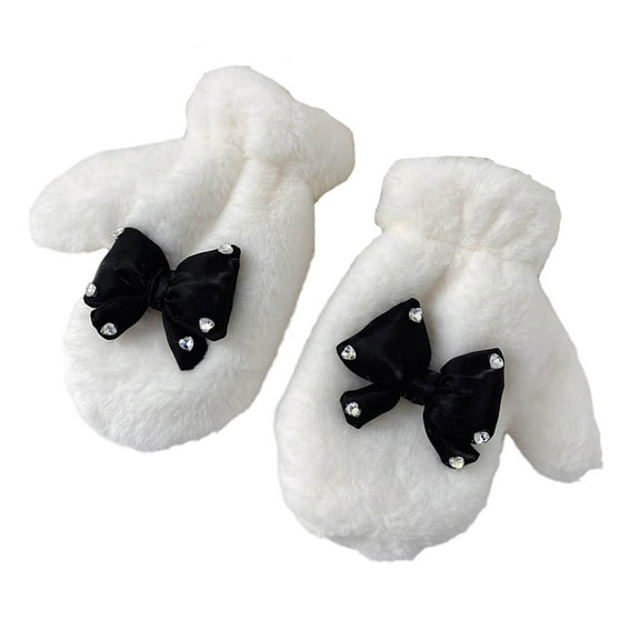 Adult Cute Cartoon Warm Gloves Fleece-Lined Soft Cold-Resistant Gloves Winter Daily Wear One-Size-Fits-Most