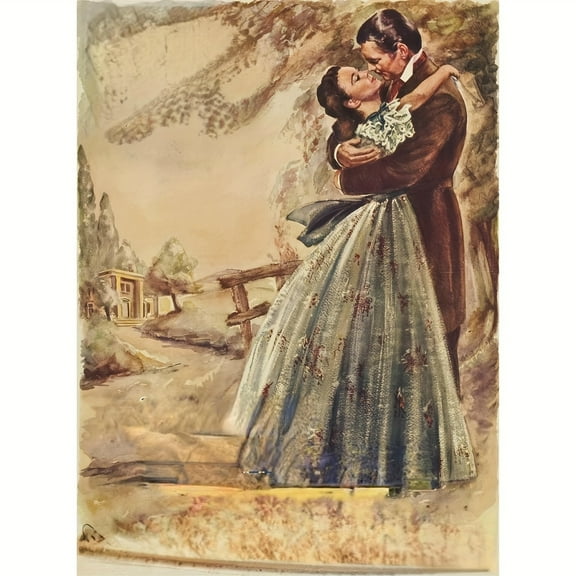 Adult DIY 5D Diamond Painting Kit, Gone with the Wind Series Art Round Diamond, Full Diamond Diamond Embroidery Kit, Mosaic Cross Stitch Craft Home Wall Decoration