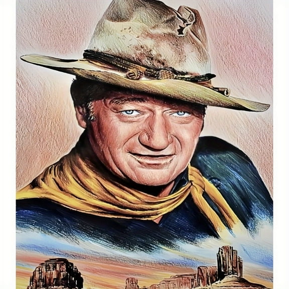Adult DIY 5D Diamond Painting Kit, John Wayne Series Art Round Diamond, Full Diamond Diamond Embroidery Kit, Mosaic Cross Stitch Craft Home Wall Decoration