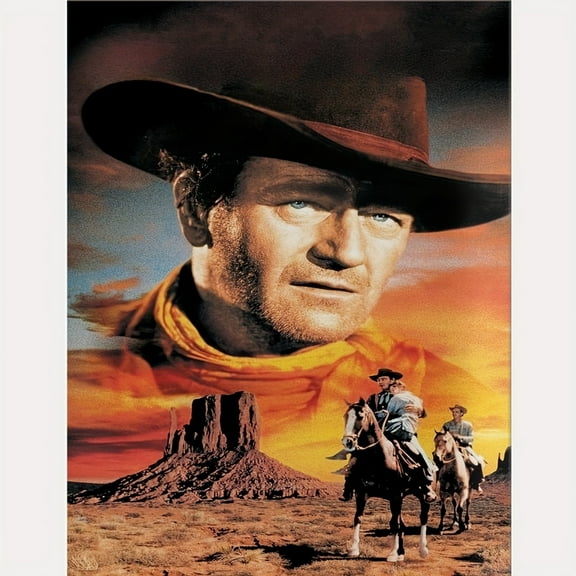 Adult DIY 5D Diamond Painting Kit, John Wayne Series Art Round Diamond, Full Diamond Diamond Embroidery Kit, Mosaic Cross Stitch Craft Home Wall Decoration
