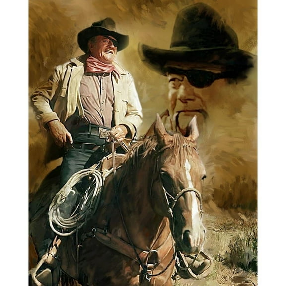 Adult DIY 5D Diamond Painting Kit, John Wayne Series Art Round Diamond, Full Diamond Diamond Embroidery Kit, Mosaic Cross Stitch Craft Home Wall Decoration