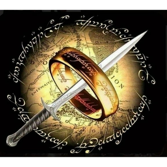 Adult DIY 5D Diamond Painting Kit, Lord of the Rings Series Art Round Diamond, Full Diamond Diamond Embroidery Kit, Mosaic Cross Stitch Craft Home Wall Decoration