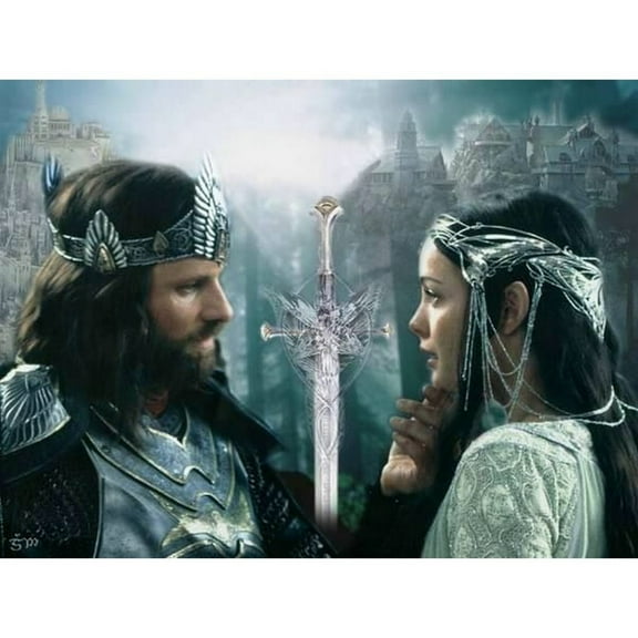 Adult DIY 5D Diamond Painting Kit, Lord of the Rings Series Art Round Diamond, Full Diamond Diamond Embroidery Kit, Mosaic Cross Stitch Craft Home Wall Decoration