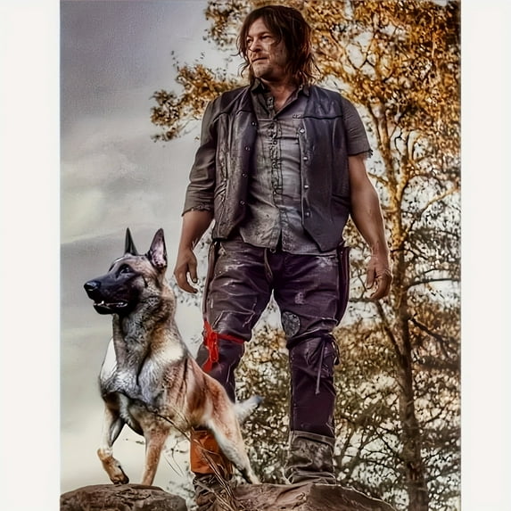 Adult DIY 5D Diamond Painting Kit, The Walking Dead Series Art Round Diamond, Full Diamond Diamond Embroidery Kit, Mosaic Cross Stitch Craft Home Wall Decoration