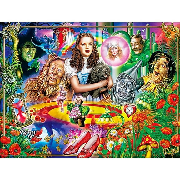 Adult DIY 5D Diamond Painting Kit, Wizard of Oz Series Art Round Diamond, Full Diamond Diamond Embroidery Kit, Mosaic Cross Stitch Craft Home Wall Decoration