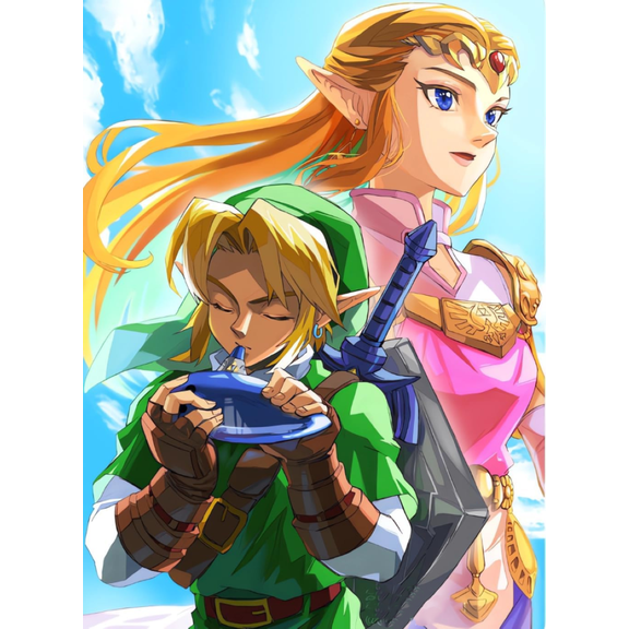 Adult DIY Diamond Painting Set,Legend of Zelda Full Round Diamond Diamond Set,5D Wall Painting Art,Gemstone Art Crafts Family Game Gift 15.8x11.8 inches