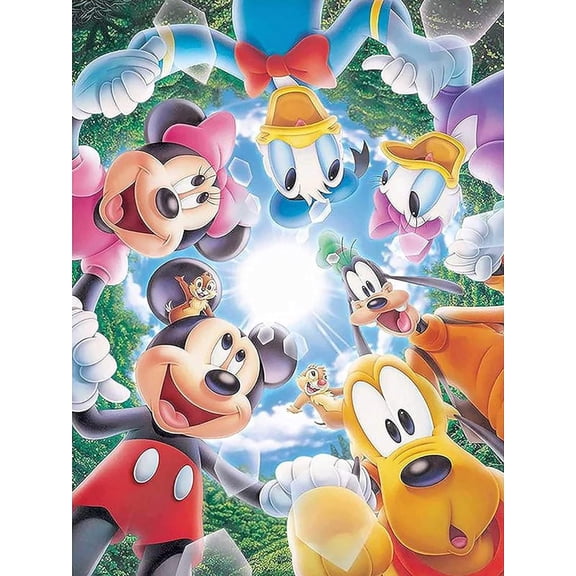 Adult DIY Diamond Painting Set,Cartoon Mouse Full Round Diamond Diamond Set,5D Wall Painting Art,Gemstone Art Crafts Family Game Gift 15.8x11.8 inches