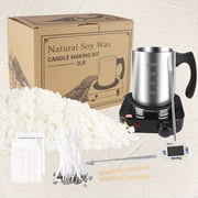 Adult DIY handicraft set, natural candles for candle making, candle making set, including 2-pound soy wax sheets, electric stove, candle wick, furnace