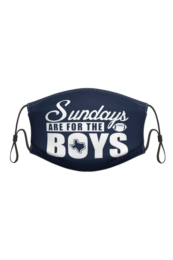 Adult Dallas City Sports Balaclava Face Cover Mask with Filter Adjustable Reusable Football Fans Masks for Men Women