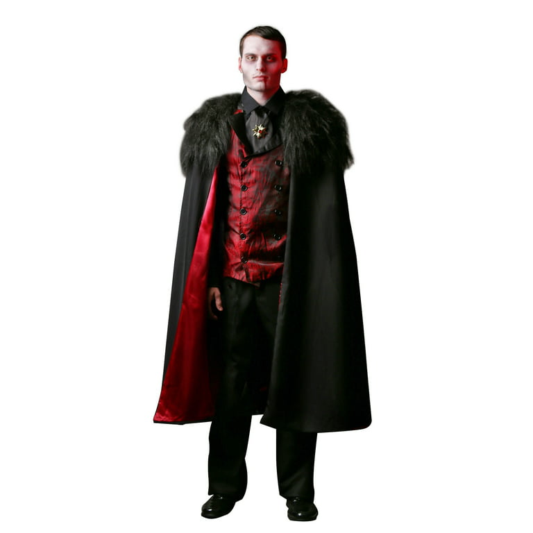 Foquaty Mens Halloween Vampire Costumes Long Sleeve Tops Pants and Cape for  Cosplay Masquerade Role-Playing Party Outfits