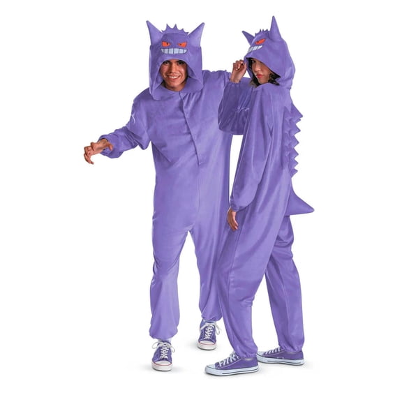 Adults Deluxe Pok'emon Gengar Hooded Jumpsuit Costume - Extra Small/Small
