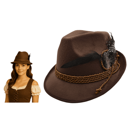The Yodeler Deluxe Felt Oktoberfest Alpine Hat Adults German Tyrolean Fedora Bavarian Festival Costume