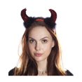 thumbnail image 1 of Adult Devil Horn Sequined and Feathery Headband, Red/Black, Size: One Size, KBW, 1 of 2