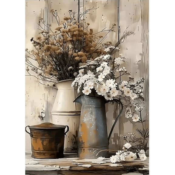 Adult Diamond Painting Kit, DIY Diamond Flower Floral Diamond Art painting for beginners, home casual and wall decoration 12 X 16 inches