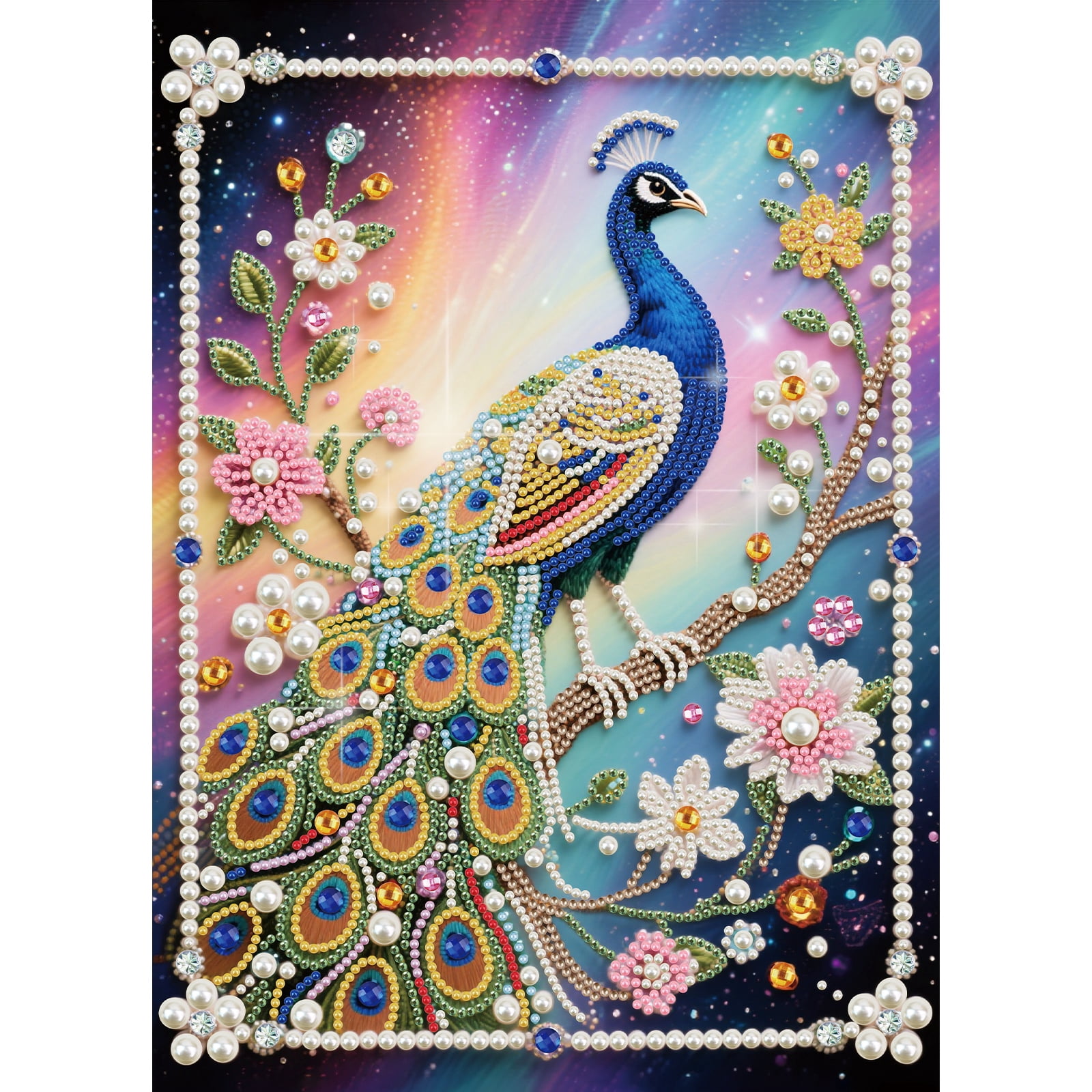Adult Diamond Painting Kit Peacock Pearl Painting 5D DIY Artistic ...