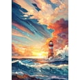 thumbnail image 1 of Adult Diamond Painting Set - 5D Diamond Art Set "Lighthouse", Suitable for Adults Children Beginners, DIY Round Full Diamond Diamond Dot Painting Set Home Wall Decoration, 1 of 7