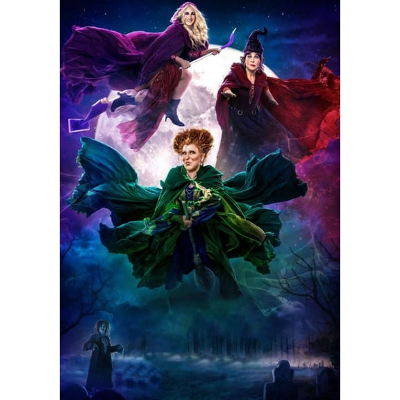 Adult Diamond Painting Set Hocus Pocus 5D Round Diamond Painting DIY Crafts for Home Decoration Wall Decoration, Creative Gifts (12×16 inch)