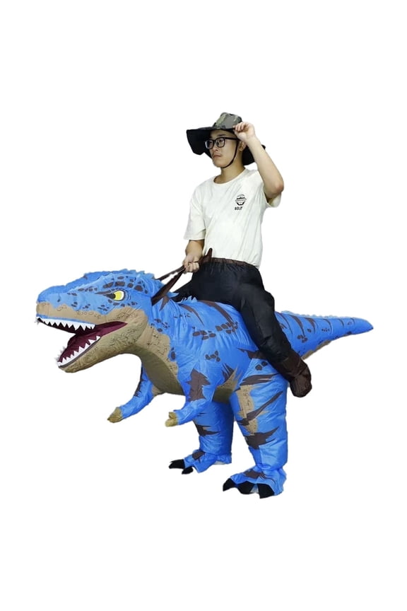 Adult Dinosaur Costume Inflatable Riding T- rex costume Funny Dino Blow up Costume Suit for Halloween Party Cosplay
