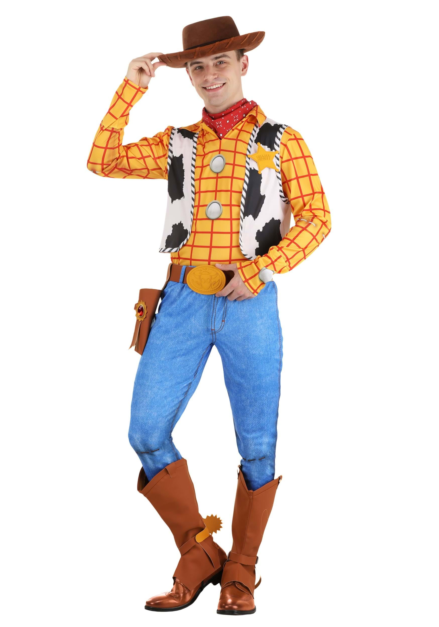 Men's Disney Pixar Toy Story Woody Cow Print Jumpsuit with Hat