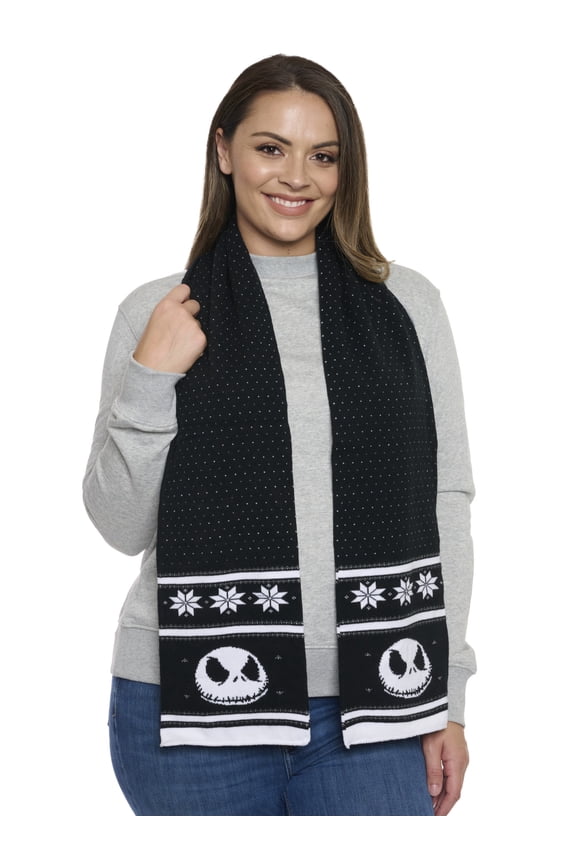 Adult Disney Nightmare Before Christmas Knit Scarf 70" Jack Skellington