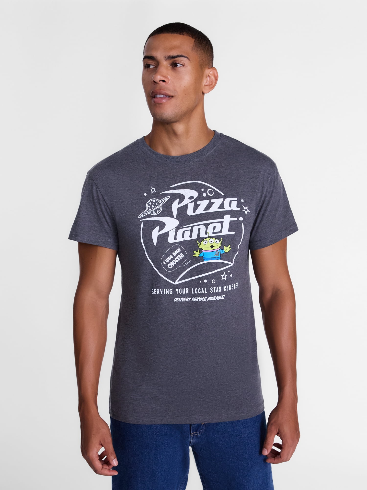 Toy Story Pizza Planet Men’s Graphic Tee with Short Sleeves, Sizes S-XXL