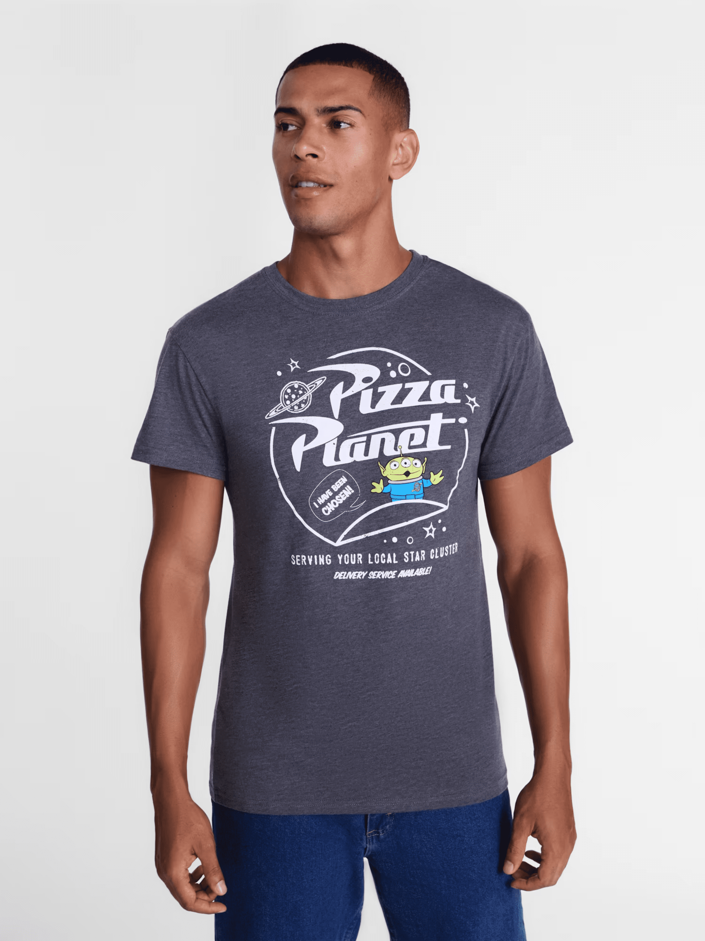 Toy Story Pizza Planet Men’s Graphic Tee with Short Sleeves, Sizes S-XXL
