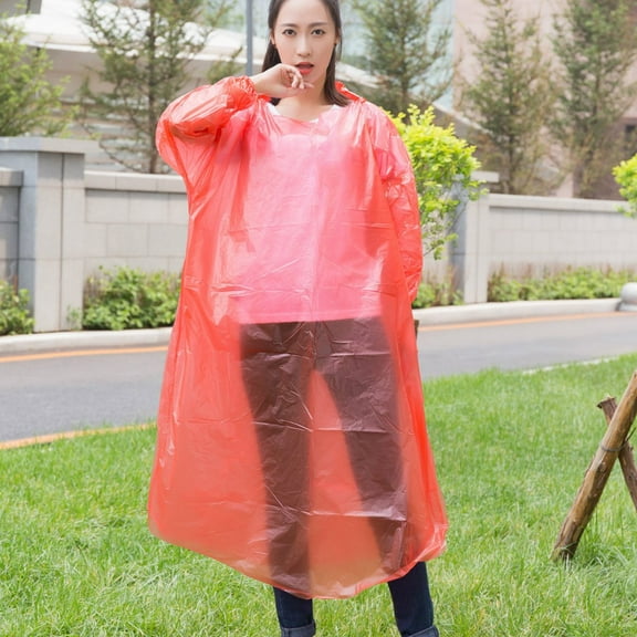 Adult Disposable Emergency Rain Poncho Hooded Lightweight Waterproof 1 Pack