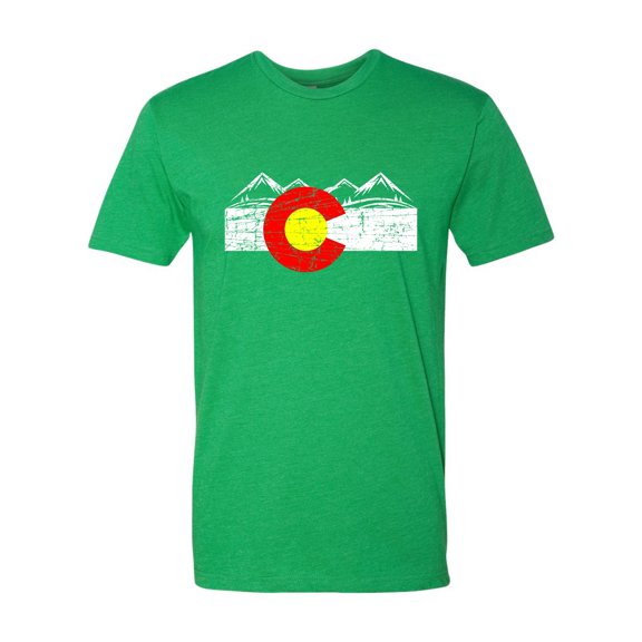 Adult Distressed Colorado Flag Rocky Mountains Deluxe T-Shirt