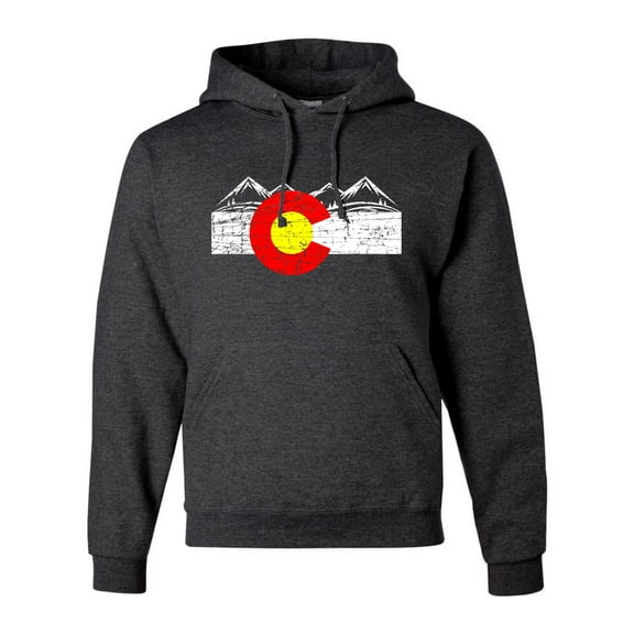 Adult Distressed Colorado Flag Rocky Mountains Sweatshirt Hoodie