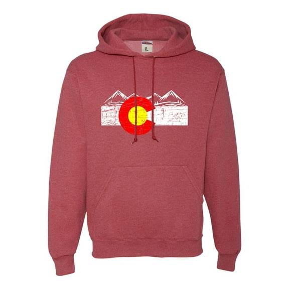 Adult Distressed Colorado Flag Rocky Mountains Sweatshirt Hoodie