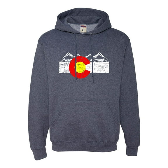 Adult Distressed Colorado Flag Rocky Mountains Sweatshirt Hoodie