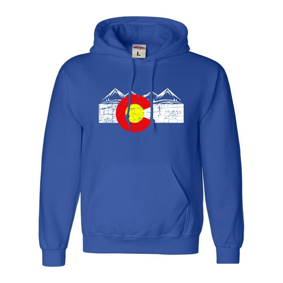 Adult Distressed Colorado Flag Rocky Mountains Sweatshirt Hoodie