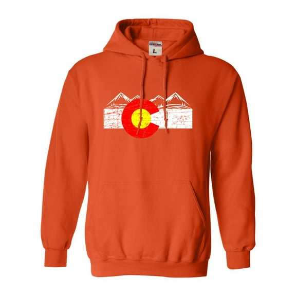 Adult Distressed Colorado Flag Rocky Mountains Sweatshirt Hoodie