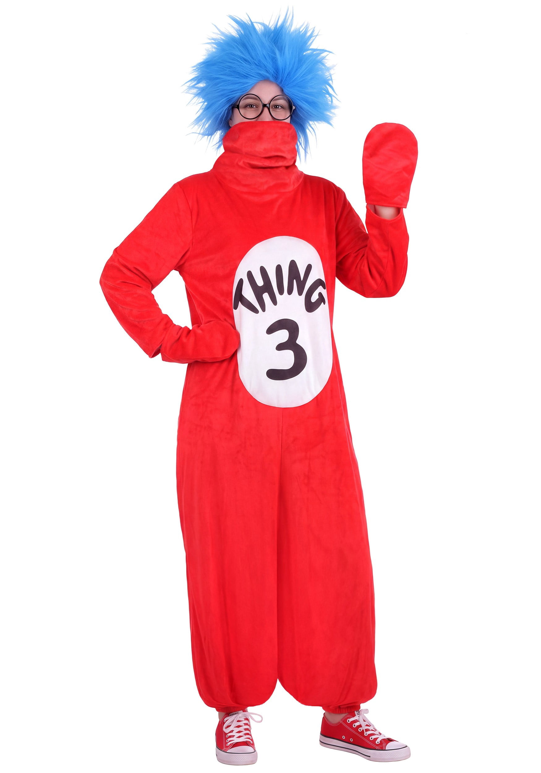 Adult Dr. Seuss Cat in the Hat Thing 3 Costume - Walmart.com