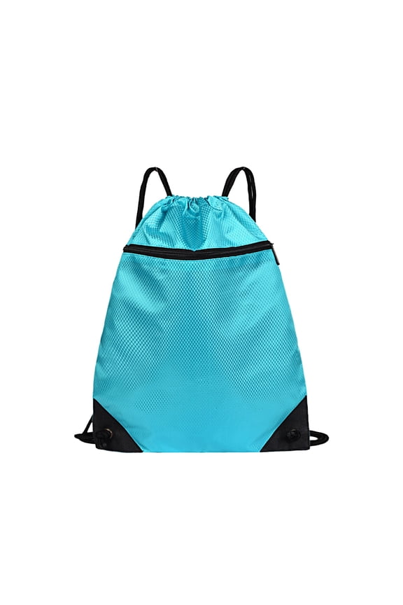 Adult Drawstring Backpack with Zipper Draw String Back Bag for Gym Waterproof Large Men Women