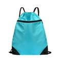 thumbnail image 1 of Adult Drawstring Backpack with Zipper Draw String Back Bag for Gym Waterproof Large Men Women, 1 of 6