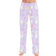 thumbnail image 1 of Adult Easter Pajamas Wide Leg Drawstring Spring Pjs Cute Bunny Print Soft Stretch Waist Pants (Watermelon Red,S), 1 of 4