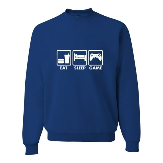 Adult Eat Sleep Game Funny Gamers Gaming Sweatshirt Crewneck