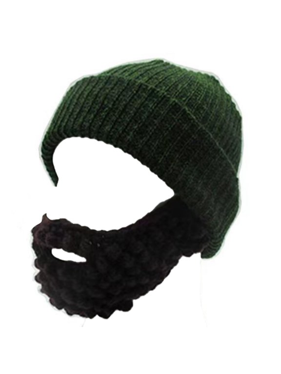 Adult Elastic Windproof Full Face Cover Hat with Fake Beard Winter Teens Theater Performances Beard Hat