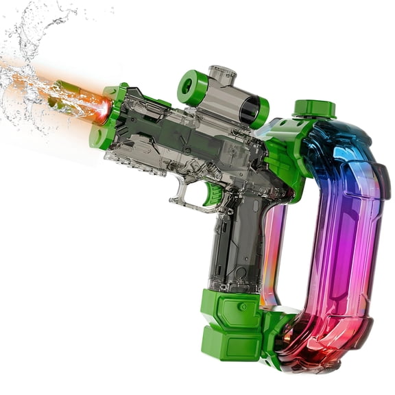 Adult Electric Automatic Water Gun, 1000ML High Power Long Range Water Shooter with LED Light & Sound Effects, Summer Outdoor Beach Backyard Toy, Red