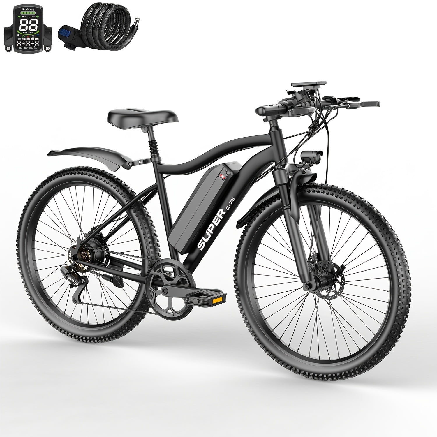 Adult Electric Bicycle, Electric Mountain Bike, 500W-740W(Peak) Motor, 15-20 Mph, Can Travel Over 10-45 Miles On A Single Charge, 48V 10AH/13AH Detachable Battery, Front Fork Suspension